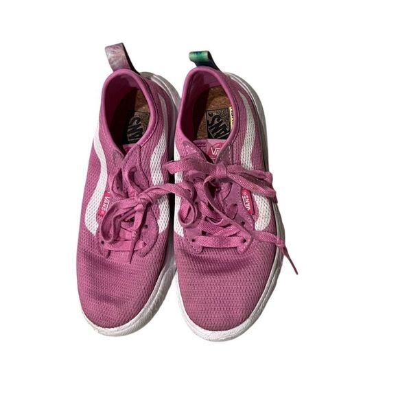 Pink and white kids Vans lowtop lightweight sneakers size 1.5 - Picture 4 of 7